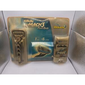 Sealed Vintage Gillette Mach 3 Turbo with 6 Cartridges 2003
